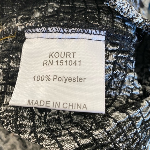 Kourt Tela Matching Skirt and Crop Top Silver Gray Black Floral Design M - Picture 9 of 15